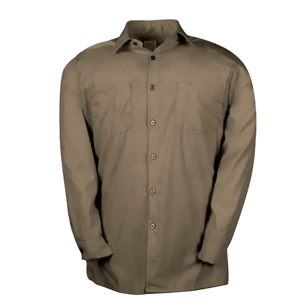 Big Bill Poplin Long-Sleeve Industrial Work Shirt - Banded Collar - 140 - Image 3