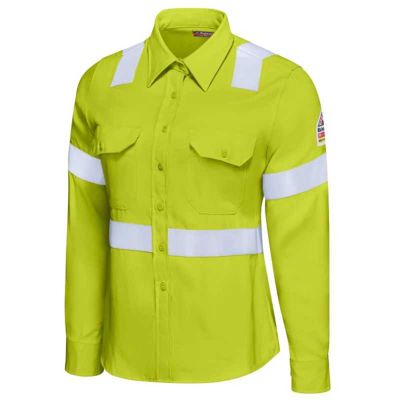 Bulwark® Women's Flame Resistant High Vis - ANSI Class 2 - Work Shirt - S1W3 - Image 3