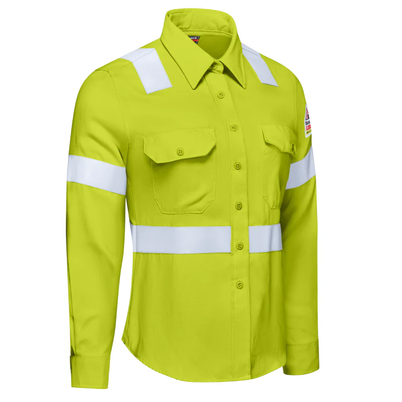 Bulwark® Women's Flame Resistant High Vis - ANSI Class 2 - Work Shirt - S1W3 - Image 4