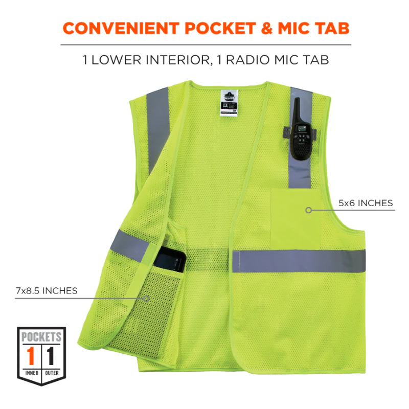 Ergodyne GloWear Mesh Hi-Vis Safety Vest - Type R Class 2 - 8210HL - Image 4