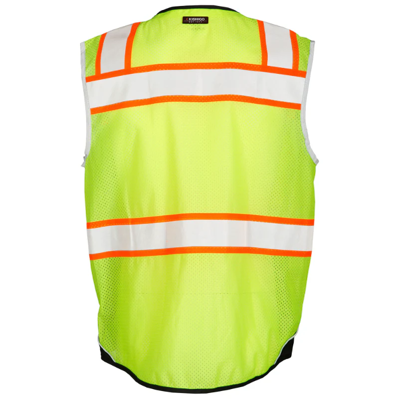 Kishigo® Hi Vis Safety Mesh Black Bottom Safety Vest - Image 3
