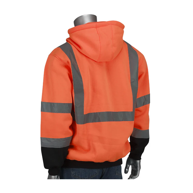 PIP® Hi Vis Hooded Sweatshirt with Black Bottom - ANSI Class 3 Type R - 323-1370B - Image 4