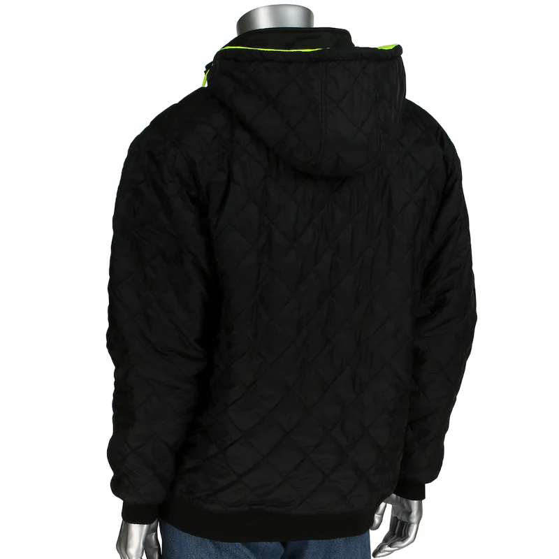 PIP® Hi Vis Reversible Full Zip Hooded Sweatshirt with Black Bottom - ANSI Class 3 Type R - 323-1400S - Image 4