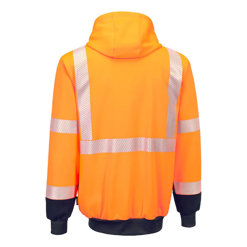 Portwest® Hi-Vis Contrast Segmented Tape Zipped Hoodie - UB320 - Image 3