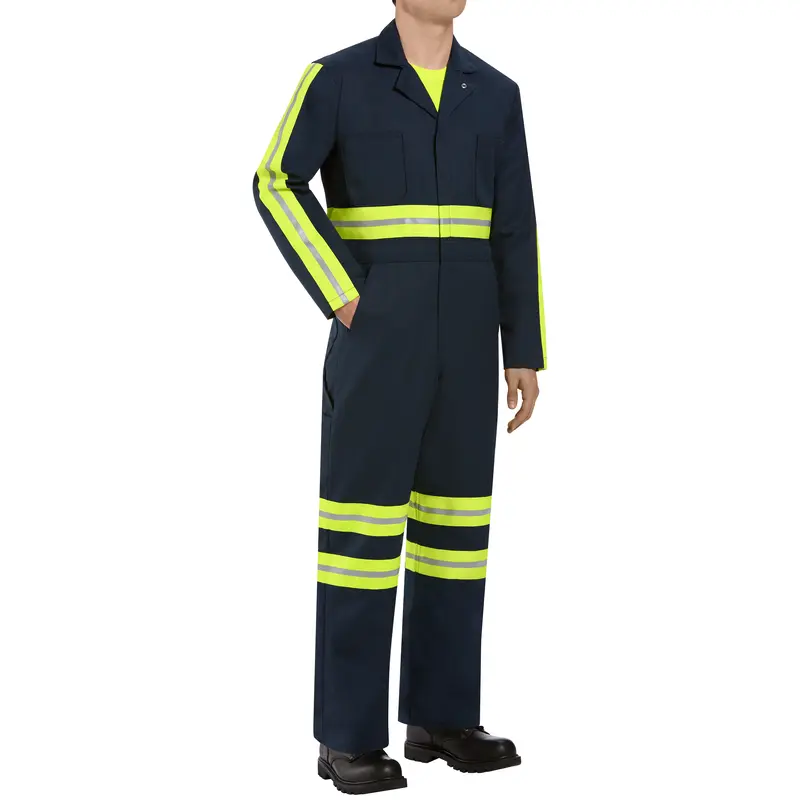 Red Kap® Enhanced Visibility Twill Action Back Coverall - Navy -  CT10-EHV - Image 3