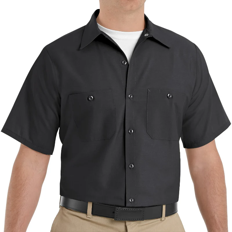 Red Kap® Men's Short Sleeve Industrial Work Shirt - Black - SP24 - Image 3