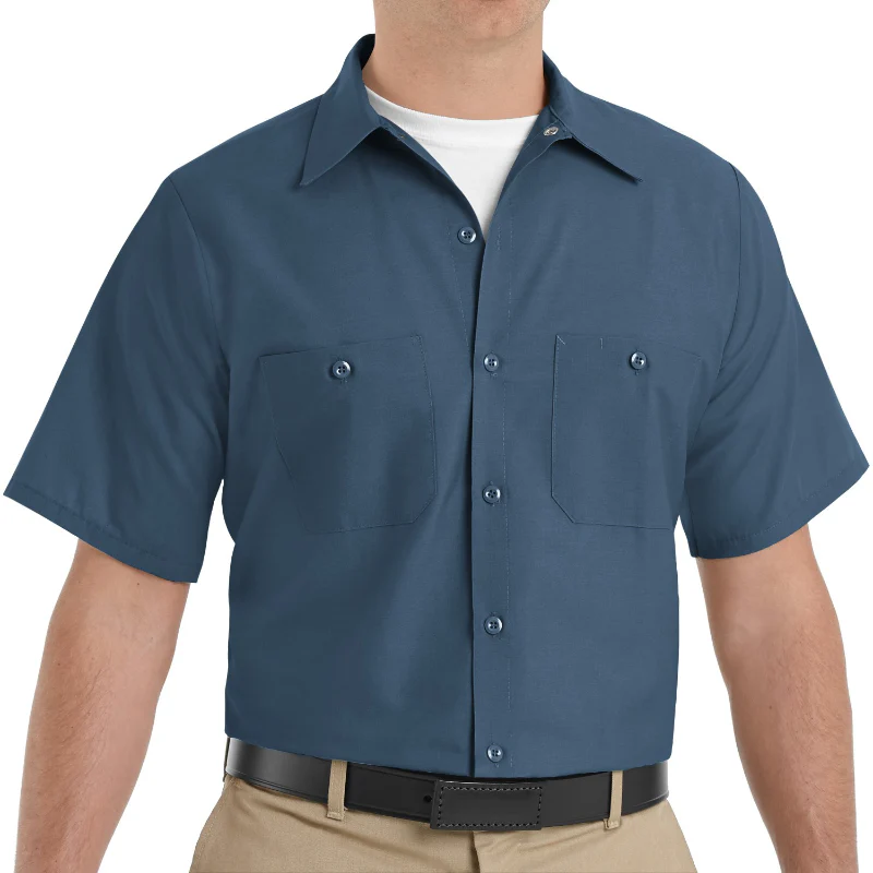 Red Kap® Men's Short Sleeve Industrial Work Shirt - Dark Blue - SP24 - Image 3