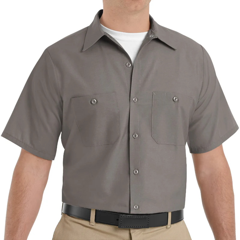 Red Kap® Men's Short Sleeve Industrial Work Shirt - Gray - SP24 - Image 3