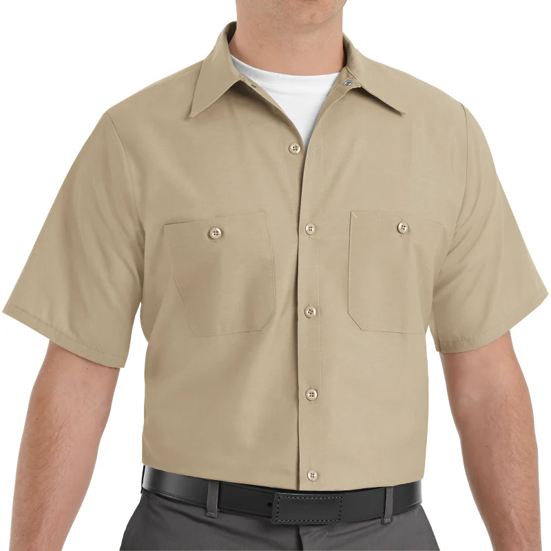 Red Kap® Men's Short Sleeve Industrial Work Shirt - Khaki - SP24 - Image 3