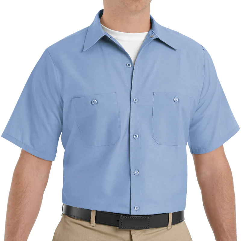 Red Kap® Men's Short Sleeve Industrial Work Shirt - Light Blue - SP24 - Image 3