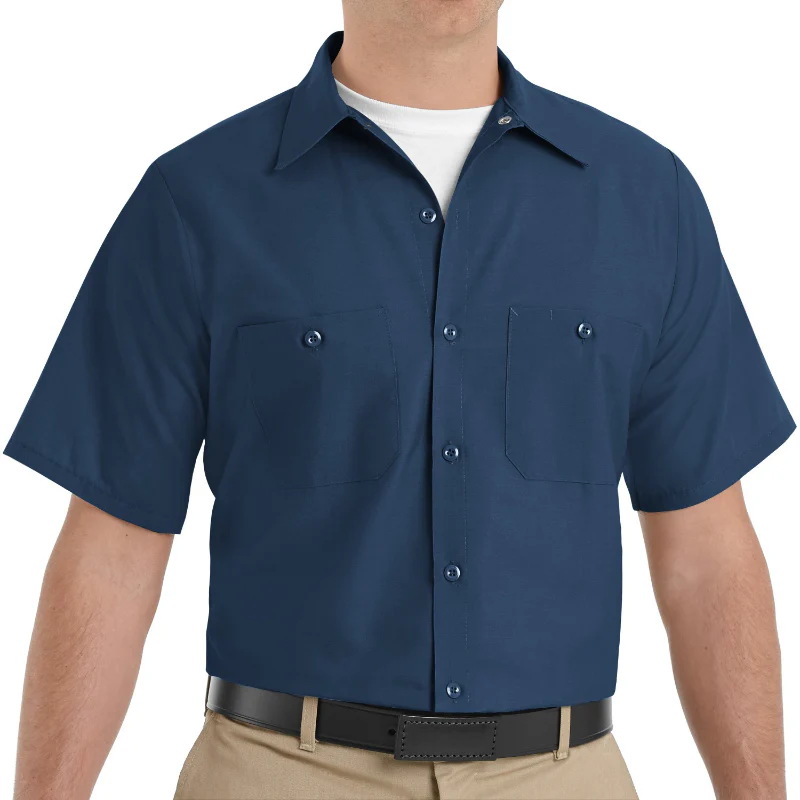 Red Kap® Men's Short Sleeve Industrial Work Shirt - Navy - SP24 - Image 3