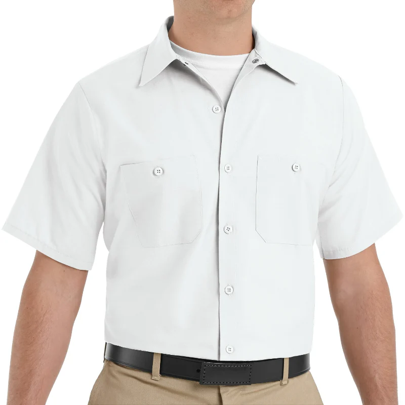Red Kap® Men's Short Sleeve Industrial Work Shirt - White - SP24 - Image 3